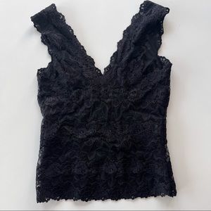 Josie Natori 
Size medium 
black lace tank top